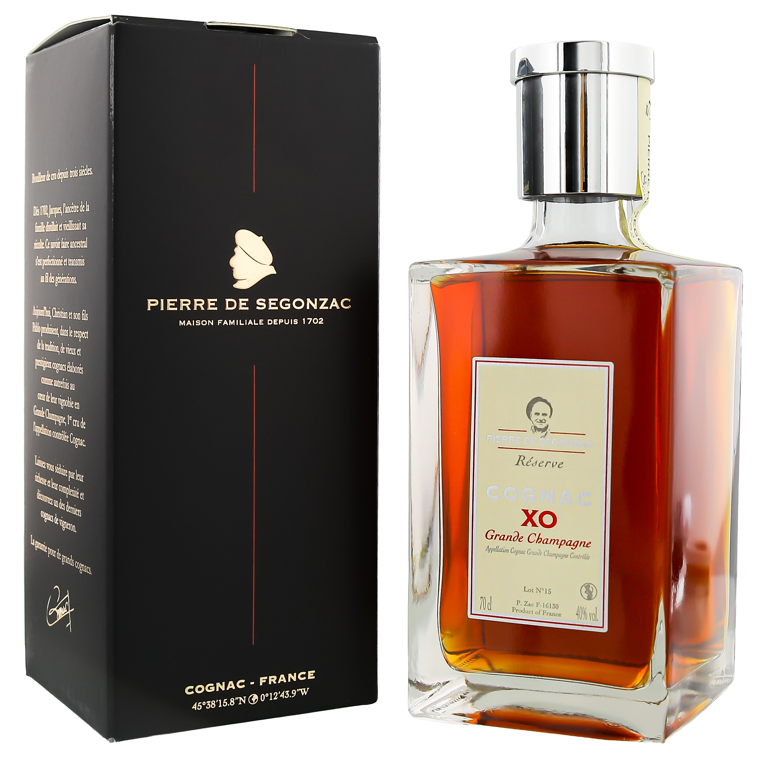 PIERRE DE SEGONZAC COGNAC XO RESERVE CARAFE QBIC 0.7L -GB-