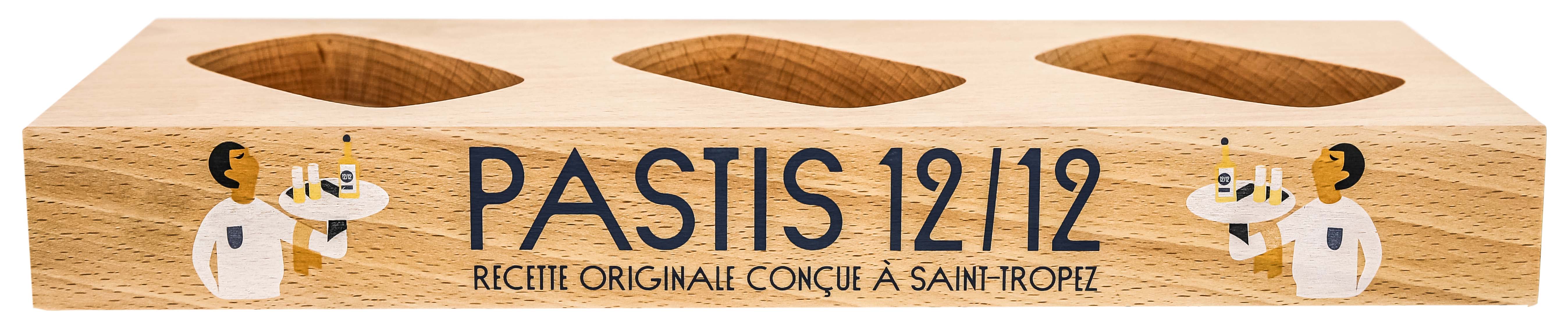 12/12 Pastis de Saint Tropez 3 bottles Wooden Display