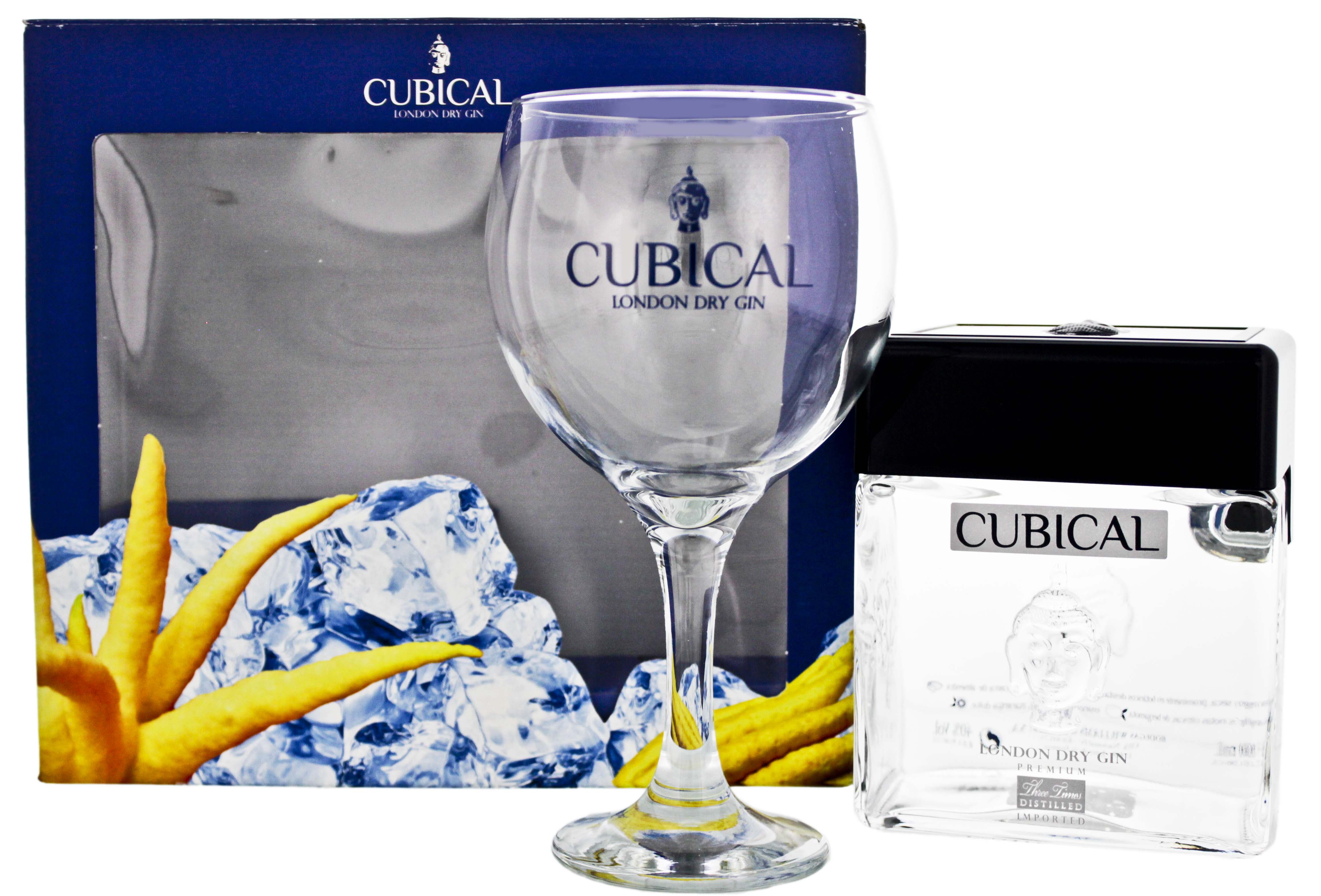 Cubical Premium London Dry Gin 0,7L + Glas